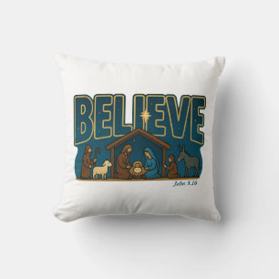 Believe Nativity Cushion