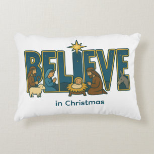 Believe nativity  decorative cushion