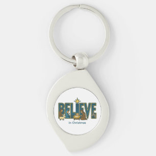 Believe nativity key ring