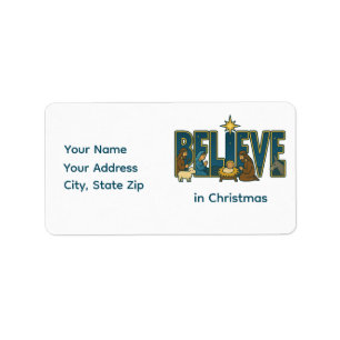 Believe nativity  label