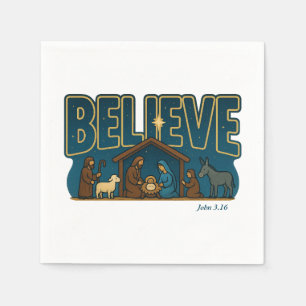 Believe Nativity Napkin