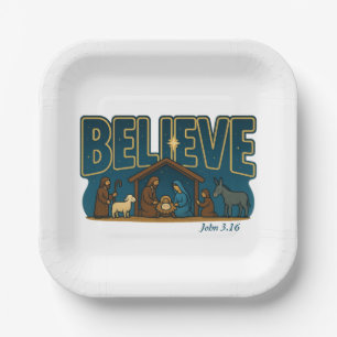 Believe Nativity Paper Plate