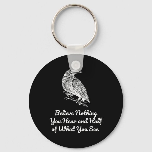 Believe Nothing Hear and Half of What See Gothics Key Ring (Front)