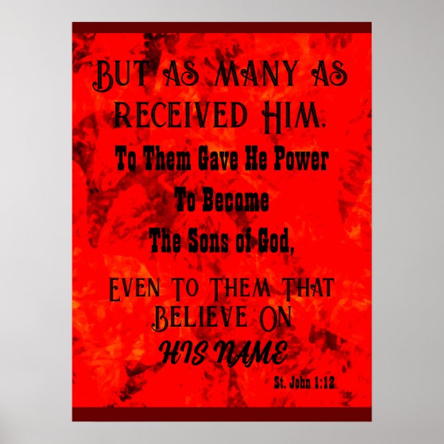 "Believe On His Name" Poster (Front)