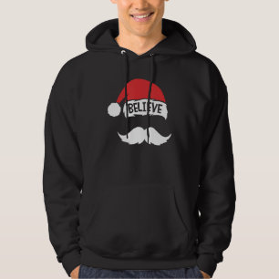 Believe On Santa Hat Moustache Family Reunion Chr Hoodie