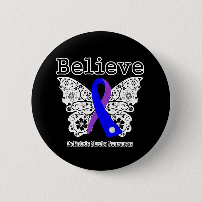 Believe Paediatrics Stroke Awareness 6 Cm Round Badge (Front)