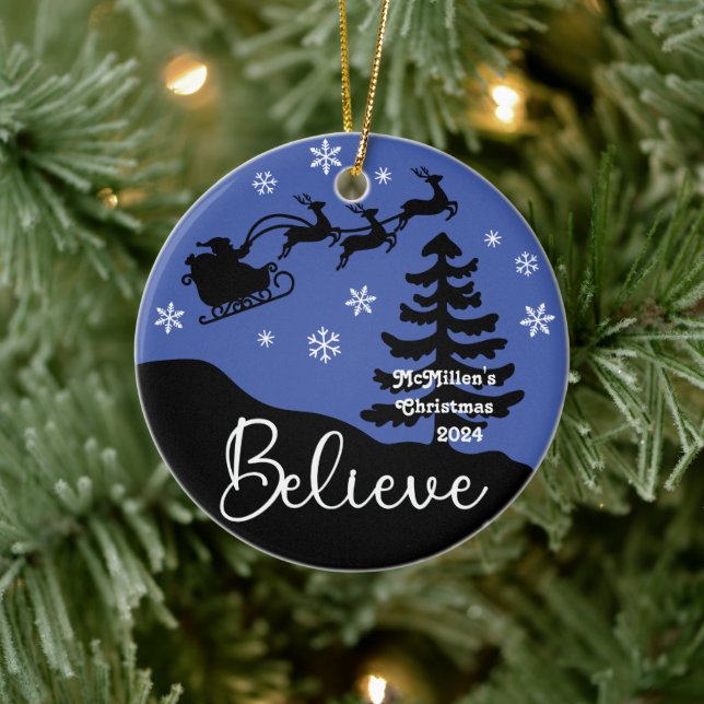 Believe Personalised Ceramic Tree Decoration (Tree)