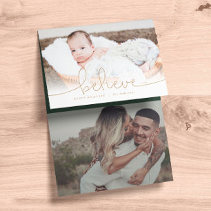 Believe Photo Tri-Fold Holiday Card
