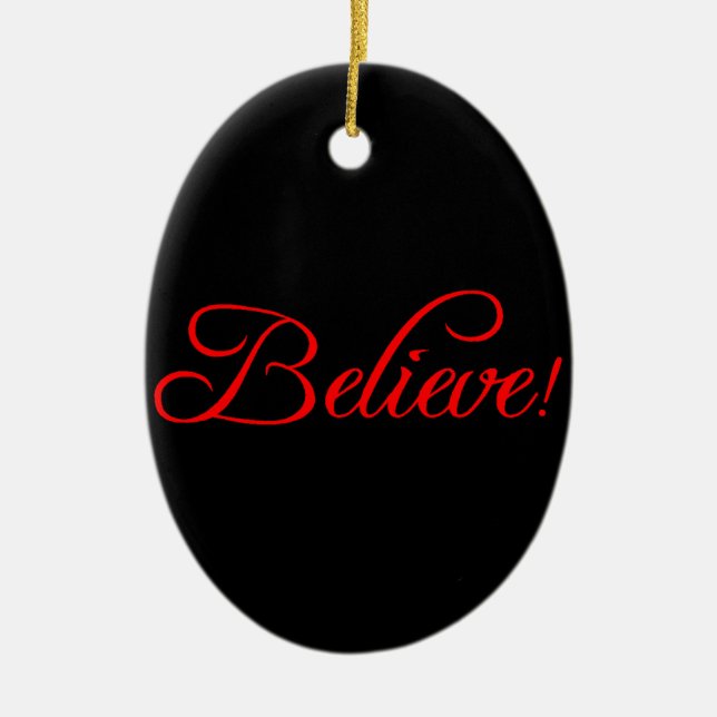 Believe!.png Ceramic Tree Decoration (Front)