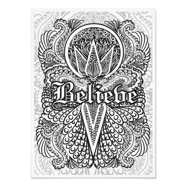 Believe - Positive Statement Quote Photo Print (Front)