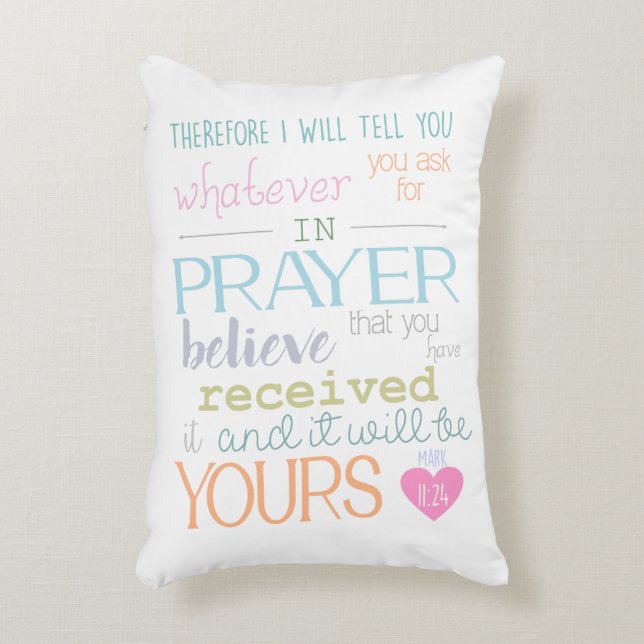 believe prayer mark 11-24 decorative cushion (Front(Vertical))