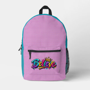 Believe printed backpack