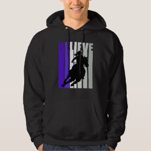 Believe Purple Cowgirl Southern Girls Western Hors Hoodie