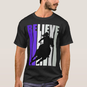 Believe Purple Cowgirl Southern Girls Western Hors T-Shirt