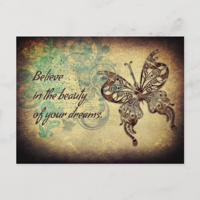 Believe Quote Butterfly Postcard (Front)