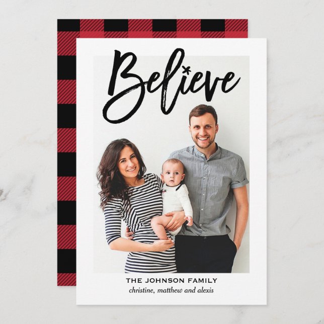Believe Religious Christmas Holiday Photo (Front/Back)