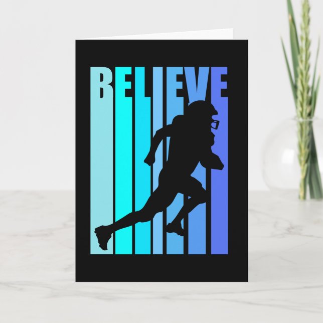 Believe Retro Birthday Mens American Football Card (Front)