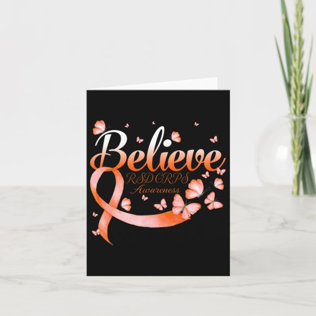 Believe Rsd Crps Awareness Butterfly  Card (Front)