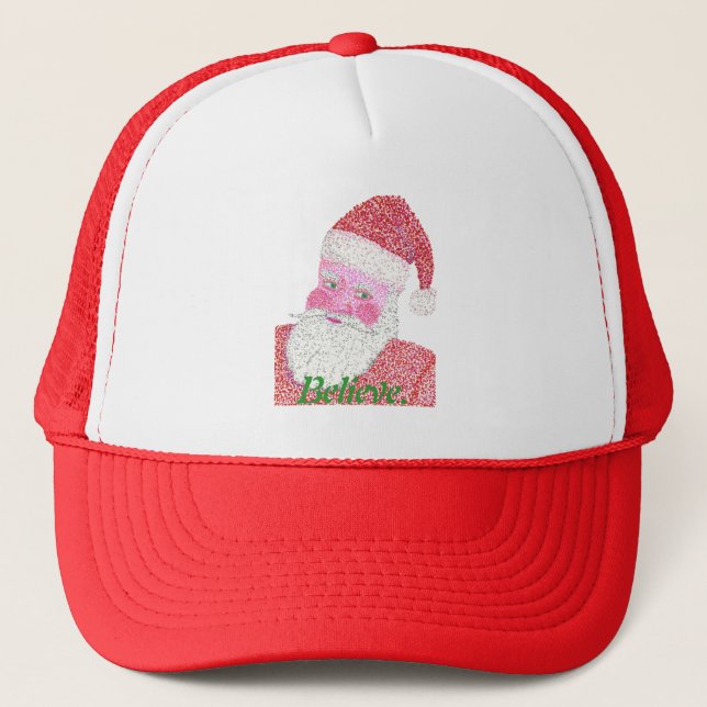 Believe Santa Claus Pointillism Hat (Front)