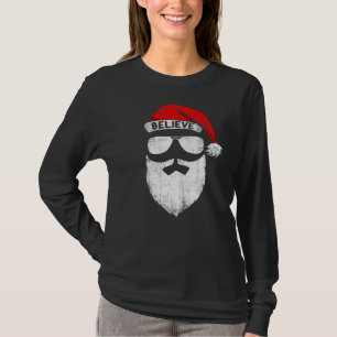 Believe Santa Hat Christmas Squad Family Group Mat T-Shirt