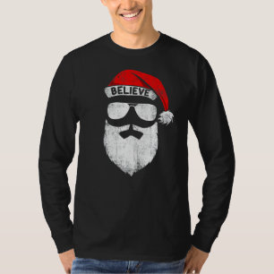 Believe Santa Hat Christmas Squad Family Group Mat T-Shirt