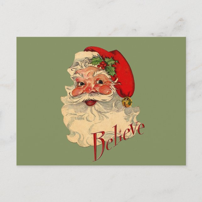 Believe Santa Holiday Postcard (Front)