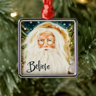 “Believe” Santa Inspirivity Metal Tree Decoration