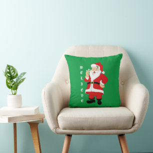 Believe Santa Throw Pillow