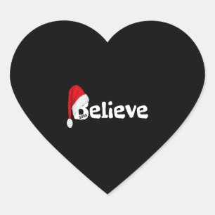 Believe Shirt Christmas Party Heart Sticker