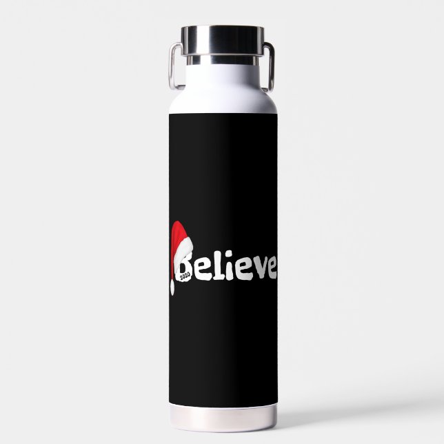 Believe Shirt Christmas Party Water Bottle (Front)