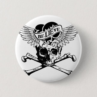 beLIEve Skull 6 Cm Round Badge