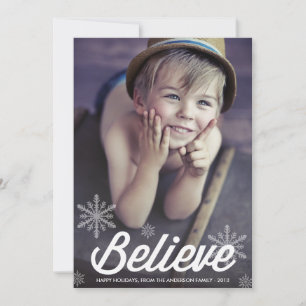 BELIEVE SNOWFLAKES HOLIDAY PHOTO CARD