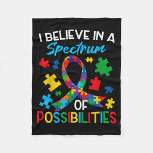 Believe spectrum possibilities autism awareness fleece blanket