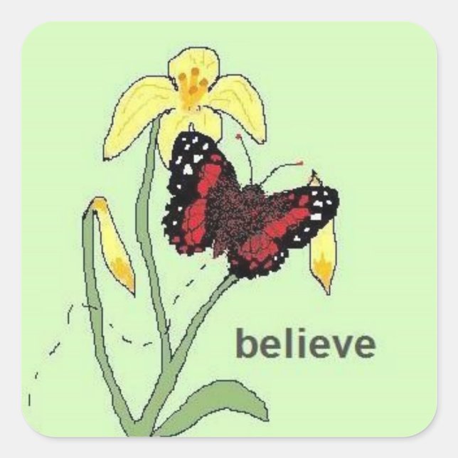 believe square sticker (Front)
