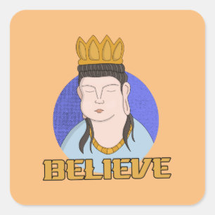 Believe Square Sticker