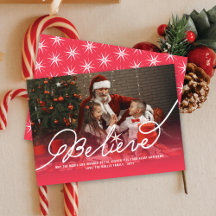 Believe Star Calligraphy Religious Christmas Photo