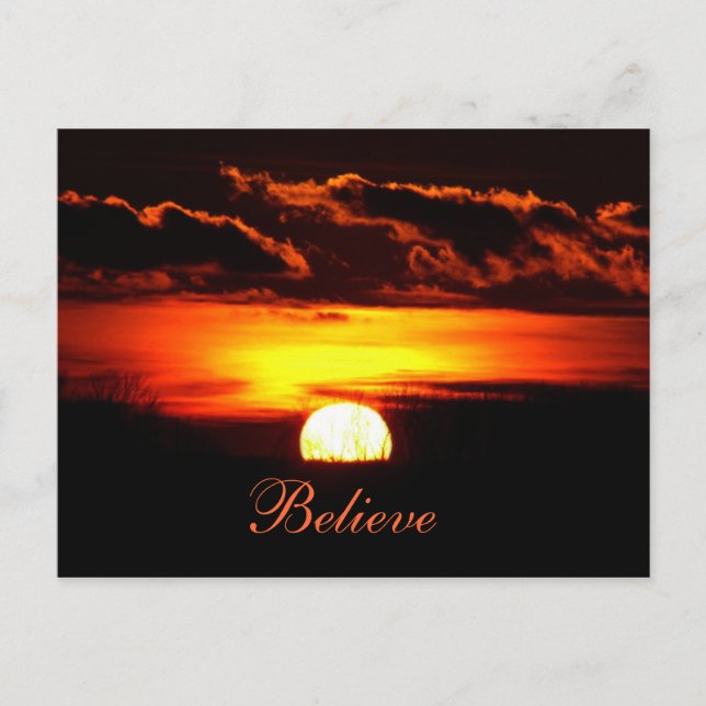 Believe sunrise postcard (Front)