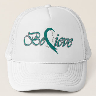 Believe (teal and white-trucker) trucker hat