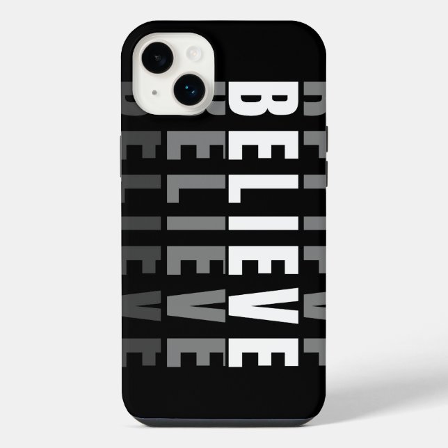 BELIEVE Text Effect Design iPhone Case (Back)