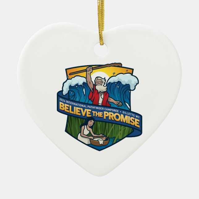 Believe the Promise Heart Ceramic Tree Decoration (Front)