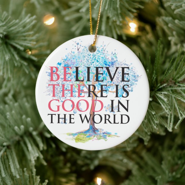 Believe There is Good Blue Flowering Tree Ceramic Tree Decoration (Tree)