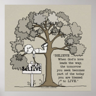 BELIEVE to LIVE-Square No Border Poster