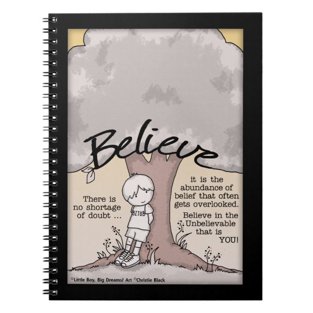 Believe Tree Spiral Notebook (Front)