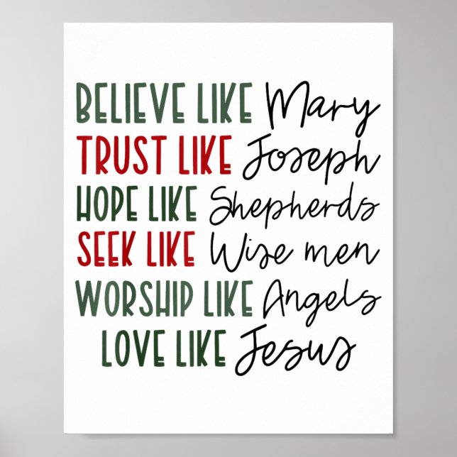 Believe Trust Hope Seek Like Shepherds Christian C Poster (Front)