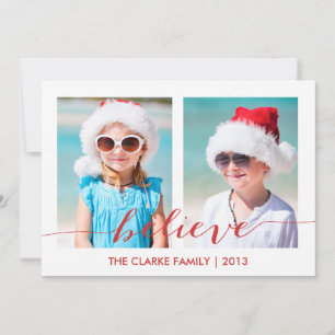 Believe Two Photo Holiday Card