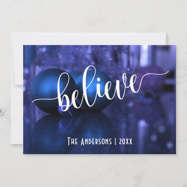 Believe Typography w/ Blue & Purple Ornaments (Front)