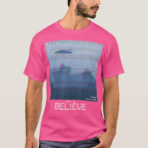 Believe Ufo Vaporwave Synthwave 80S Retro Flying S T-Shirt