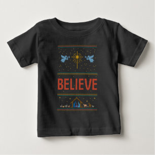 BELIEVE Ugly Christmas Sweater Religious Christian