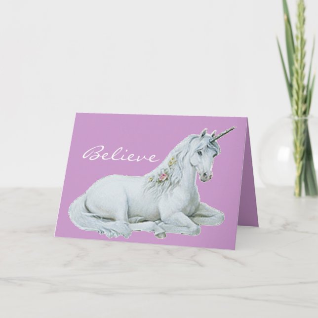 Believe Unicorn Note Card (Front)