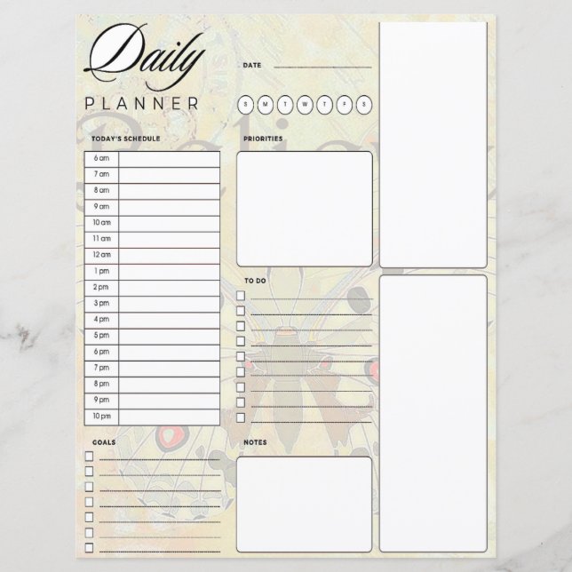 Believe vintage butterfly daily planner (Front)